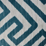 Indoor Dark Teal Greek Key Patterned Water Resistant Rectangular Throw Pillow - NH109203