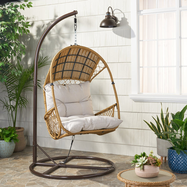 Outdoor Wicker Hanging Basket / Egg Chair with Stand - NH168113