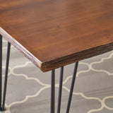 Industrial Faux Live Edge Rectangular Dining Table, Natural - NH418403