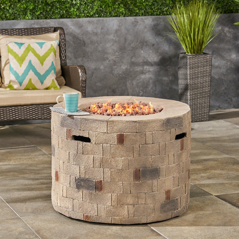 Outdoor Lightweight Concrete Circular Fire Pit - NH365603