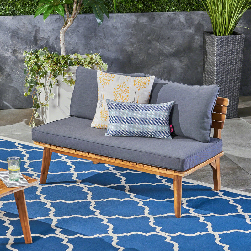 Outdoor Acacia Wood Loveseat - NH424603