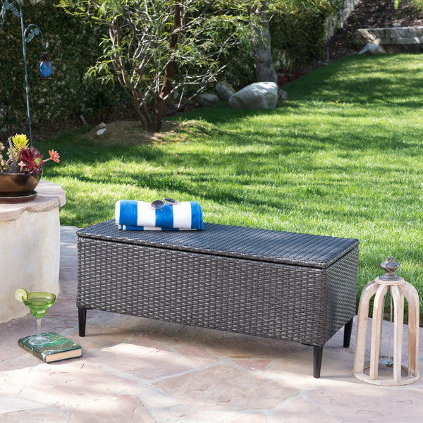 Outdoor Wicker Storage Chest - NH240403