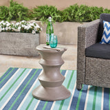 Outdoor 22-inch Light-Weight Concrete Side Table - NH588403