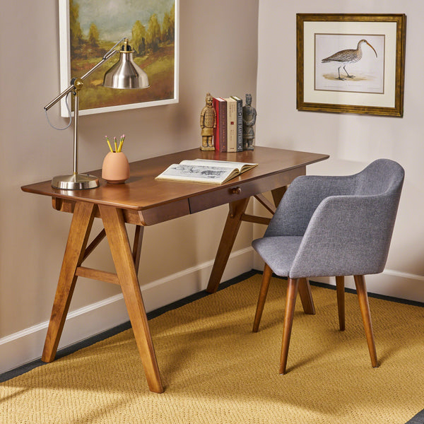 Mid Century Wood Desk, Walnut - NH235403