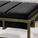 Modern Velvet Ottoman Bench with Brass Finish - NH780503