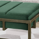 Modern Velvet Ottoman Bench with Brass Finish - NH780503