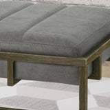 Modern Velvet Ottoman Bench with Brass Finish - NH780503