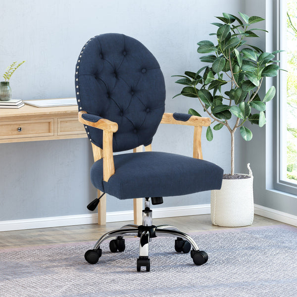 Contemporary Tufted Fabric Swivel Office Lift Chair - NH930313