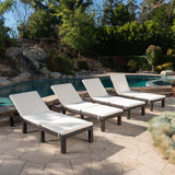 Outdoor Wicker Chaise Lounge with Water Resistant Cushion - NH668303