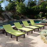 Outdoor Wicker Chaise Lounge with Water Resistant Cushion - NH668303