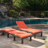 Outdoor Wicker Chaise Lounge with Water Resistant Cushion - NH668303