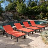 Outdoor Wicker Chaise Lounge with Water Resistant Cushion - NH668303