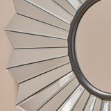 Modern glam Circular Pleated Flower Wall Accent Mirror - NH082403