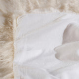 Modern Glam Rectangular Taupe Faux Fur Throw Blanket - NH332403