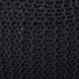 Modern Knitted Cotton Round Pouf - NH088313