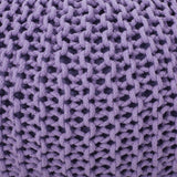 Modern Knitted Cotton Round Pouf - NH088313