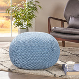 Knitted Cotton Square Pouf - NH887403