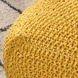 Knitted Cotton Square Pouf - NH887403