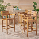 Outdoor Rustic Acacia Wood Barstool (Set of 4) - NH585603