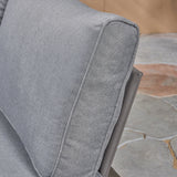 Outdoor Wood and Aluminum V-Shaped 5 Seater Sofa Set - NH321503