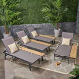 Outdoor Mesh and Aluminum Chaise Lounge with Side Table - NH541503