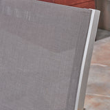 Outdoor 7 Piece Aluminum and Wicker Dining Set with Glass Top - NH303503