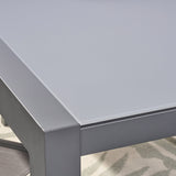 Outdoor Aluminum and Mesh 7 Piece Dining Set with Glass Table Top - NH586503