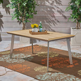 Outdoor Aluminum Dining Table with Faux Wood Table Top - NH841503