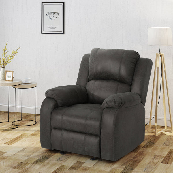 Classic Microfiber Gliding Recliner, Slate - NH683403