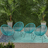 Outdoor Hammock Weave Chair with Steel Frame (Set of 4) - NH109803