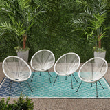 Outdoor Hammock Weave Chair with Steel Frame (Set of 4) - NH109803