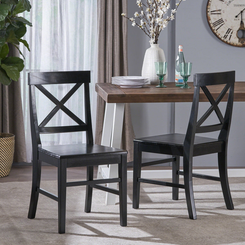 Farmhouse  Acacia Wood Dining Chairs (Set of 2) - NH058303