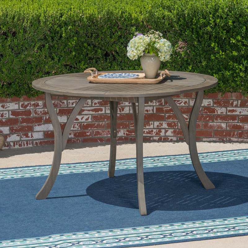 Outdoor 47-inch Round Acacia Wood Dining Table - NH868403