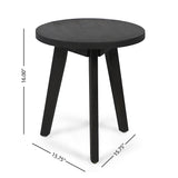 Outdoor Farmhouse Acacia Wood Side Table, Dark Gray Finish - NH853503
