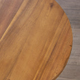 Outdoor Farmhouse Acacia Wood Side Table, Dark Gray Finish - NH853503