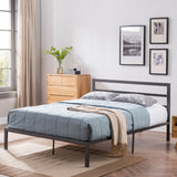 Minimalistic Modern Slat Iron Queen-Size Bed Frame - NH256603