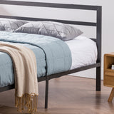 Minimalistic Modern Slat Iron Queen-Size Bed Frame - NH256603