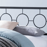 Queen-Size Geometric Platform Bed Frame, Iron, Modern,  Low-Profile - NH585703