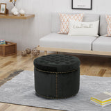 Glam Velvet Tufted Ottoman - NH089403