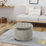 Glam Velvet Tufted Ottoman - NH089403