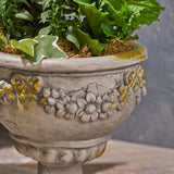 Garden Urn Planter, Roman, Botanical, Lightweight Concrete - NH174703