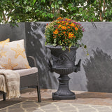 Garden Urn Planter, Roman, Botanical, Lightweight Concrete - NH014703