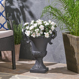 Garden Urn Planter, Roman, Botanical, Lightweight Concrete - NH314703