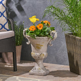 Garden Urn Planter, Roman, Botanical, Lightweight Concrete - NH314703