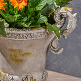 Garden Urn Planter, Roman, Botanical, Lightweight Concrete - NH314703