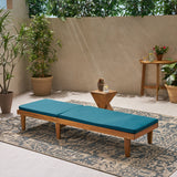 Outdoor Acacia Wood Chaise Lounge and Cushion Set - NH787903