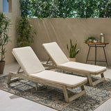 Outdoor Acacia Wood Chaise Lounge and Cushion Sets (Set of 2) - NH308903