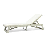 Outdoor Acacia Wood Chaise Lounge and Cushion Set - NH597903