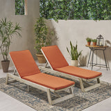 Outdoor Acacia Wood Chaise Lounge and Cushion Sets (Set of 2) - NH308903