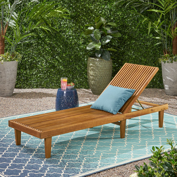 Outdoor Wooden Chaise Lounge - NH270903